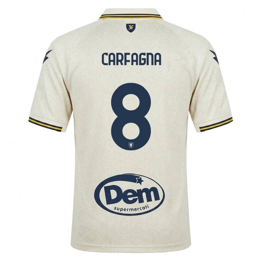 Danxen Mujer Camiseta Matteo Carfagna #8 Oldlace Amarillo Negro 2ª Equipación 2026/27 La Camisa