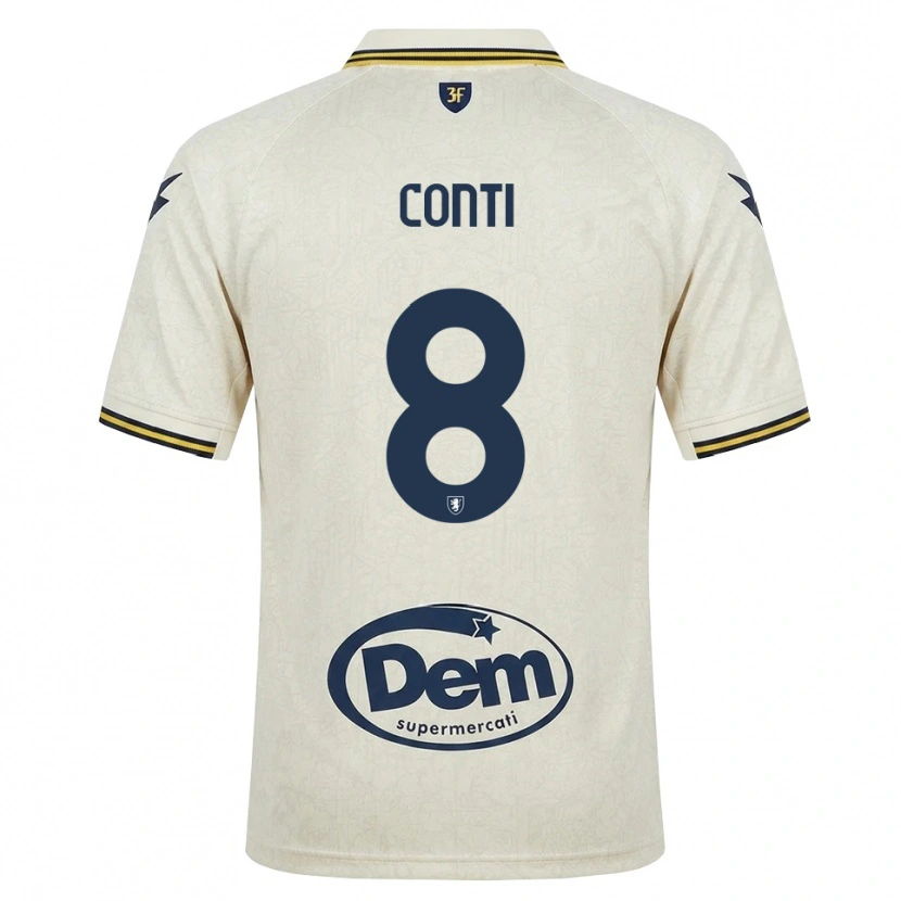 Danxen Mujer Camiseta Michelangelo Conti #8 Oldlace Amarillo Negro 2ª Equipación 2026/27 La Camisa