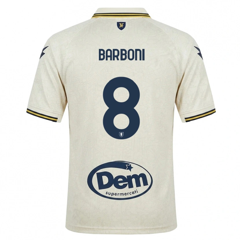 Danxen Mujer Camiseta David Barboni #8 Oldlace Amarillo Negro 2ª Equipación 2026/27 La Camisa