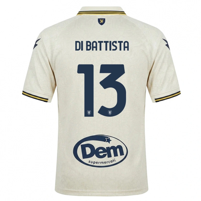 Danxen Mujer Camiseta Cristiano Di Battista #13 Oldlace Amarillo Negro 2ª Equipación 2026/27 La Camisa