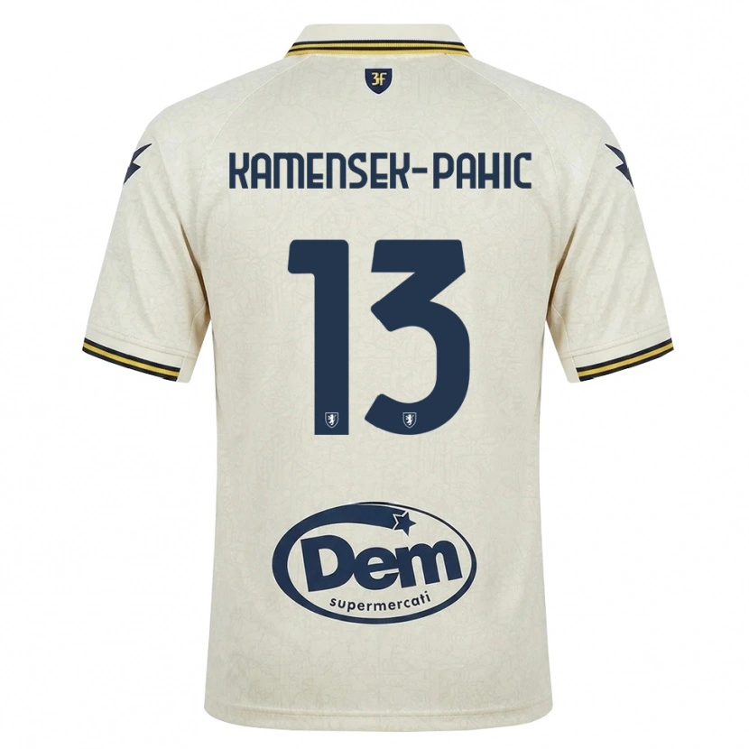 Danxen Mujer Camiseta Matjaz Kamensek-Pahic #13 Oldlace Amarillo Negro 2ª Equipación 2026/27 La Camisa