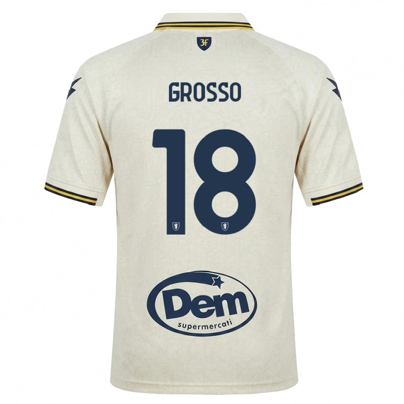 Danxen Mujer Camiseta Filippo Grosso #18 Oldlace Amarillo Negro 2ª Equipación 2026/27 La Camisa