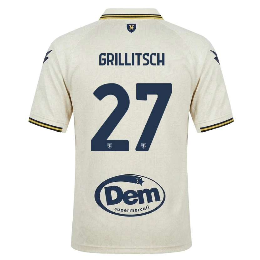 Danxen Mujer Camiseta Florian Grillitsch #27 Oldlace Amarillo Negro 2ª Equipación 2026/27 La Camisa