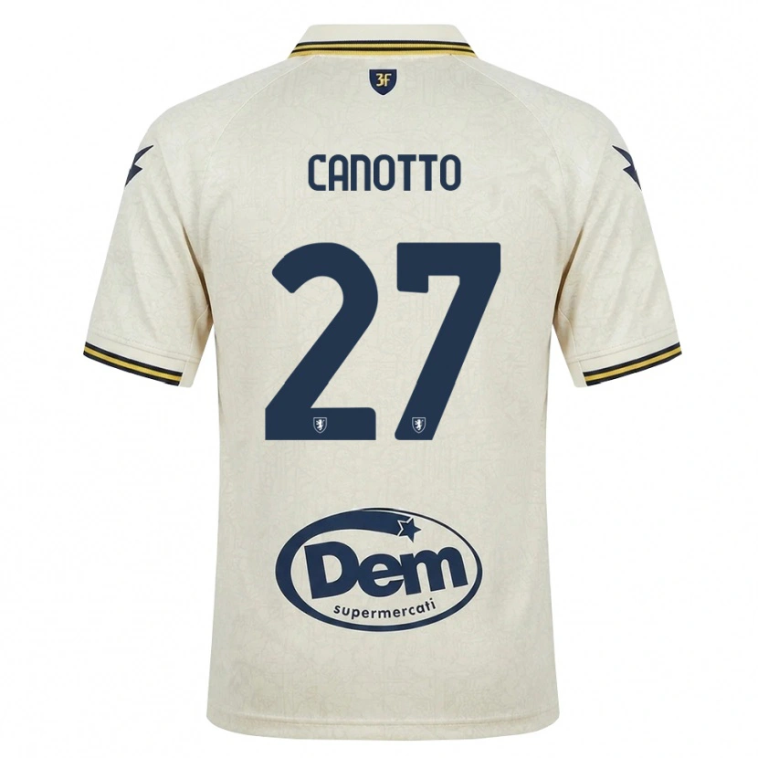 Danxen Mujer Camiseta Luigi Canotto #27 Oldlace Amarillo Negro 2ª Equipación 2026/27 La Camisa