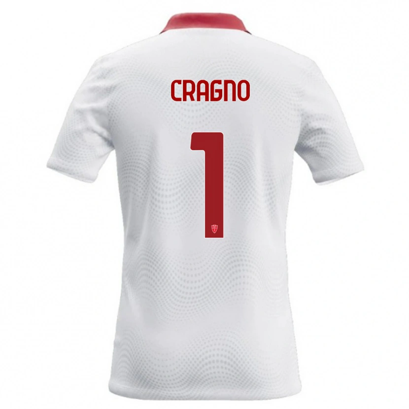 Danxen Mujer Camiseta Alessio Cragno #1 Blanco Rojo 2ª Equipación 2026/27 La Camisa