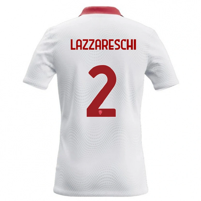 Danxen Mujer Camiseta Andrea Lazzareschi #2 Blanco Rojo 2ª Equipación 2026/27 La Camisa