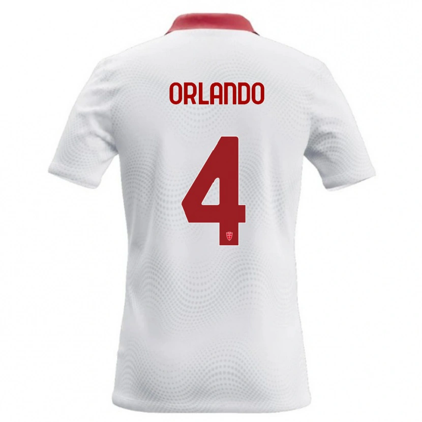 Danxen Mujer Camiseta Andrea Orlando #4 Blanco Rojo 2ª Equipación 2026/27 La Camisa