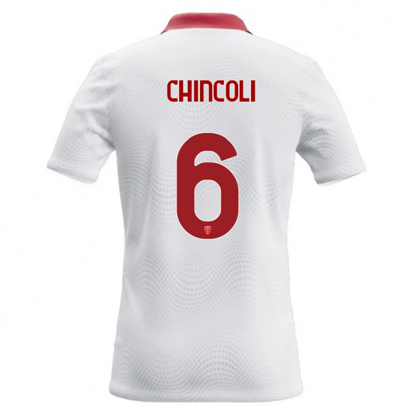 Danxen Mujer Camiseta Lorenzo Chincoli #6 Blanco Rojo 2ª Equipación 2026/27 La Camisa