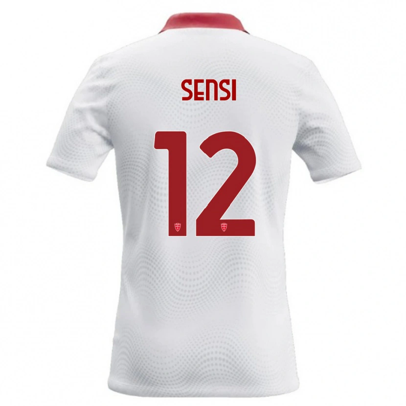 Danxen Mujer Camiseta Stefano Sensi #12 Blanco Rojo 2ª Equipación 2026/27 La Camisa