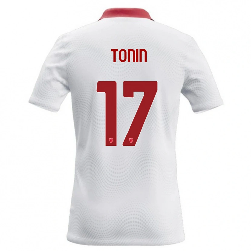 Danxen Mujer Camiseta Andrea Tonin #17 Blanco Rojo 2ª Equipación 2026/27 La Camisa