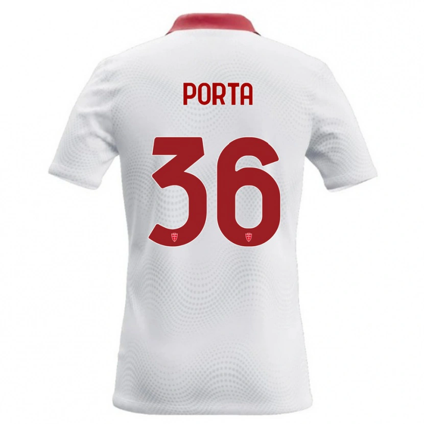 Danxen Mujer Camiseta Matteo Porta #36 Blanco Rojo 2ª Equipación 2026/27 La Camisa