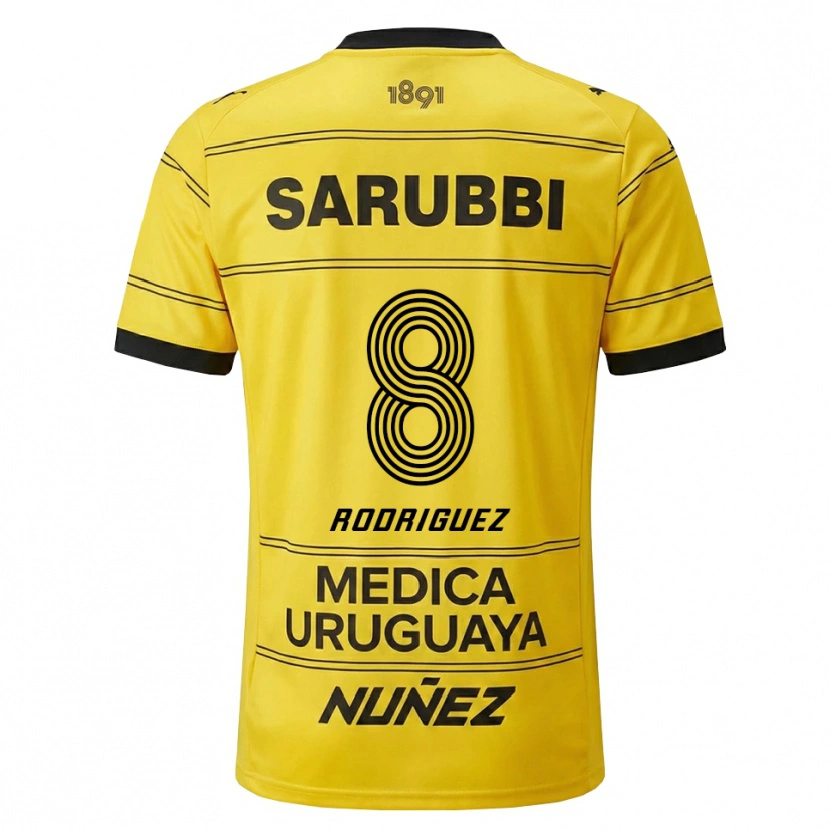 Danxen Mujer Camiseta Sebastián Rodríguez #8 Amarillo Negro 2ª Equipación 2026/27 La Camisa