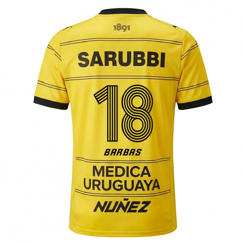 Danxen Mujer Camiseta Germán Barbas #18 Amarillo Negro 2ª Equipación 2026/27 La Camisa