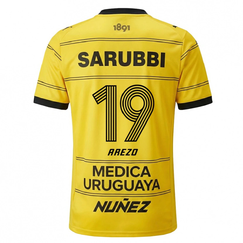 Danxen Mujer Camiseta Matías Arezo #19 Amarillo Negro 2ª Equipación 2026/27 La Camisa