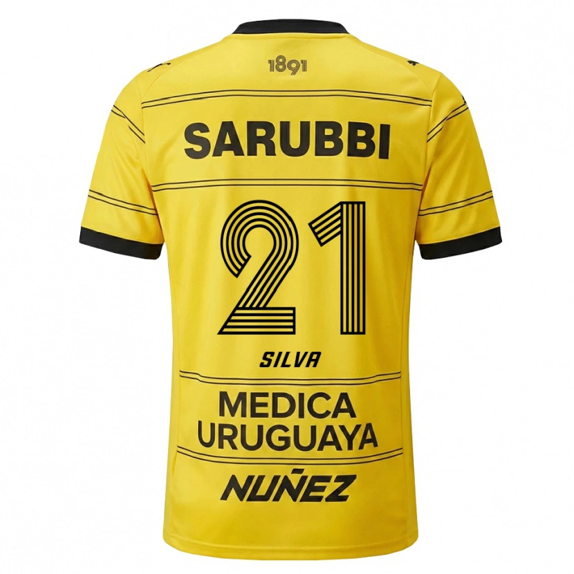 Danxen Mujer Camiseta Gastón Silva #21 Amarillo Negro 2ª Equipación 2026/27 La Camisa