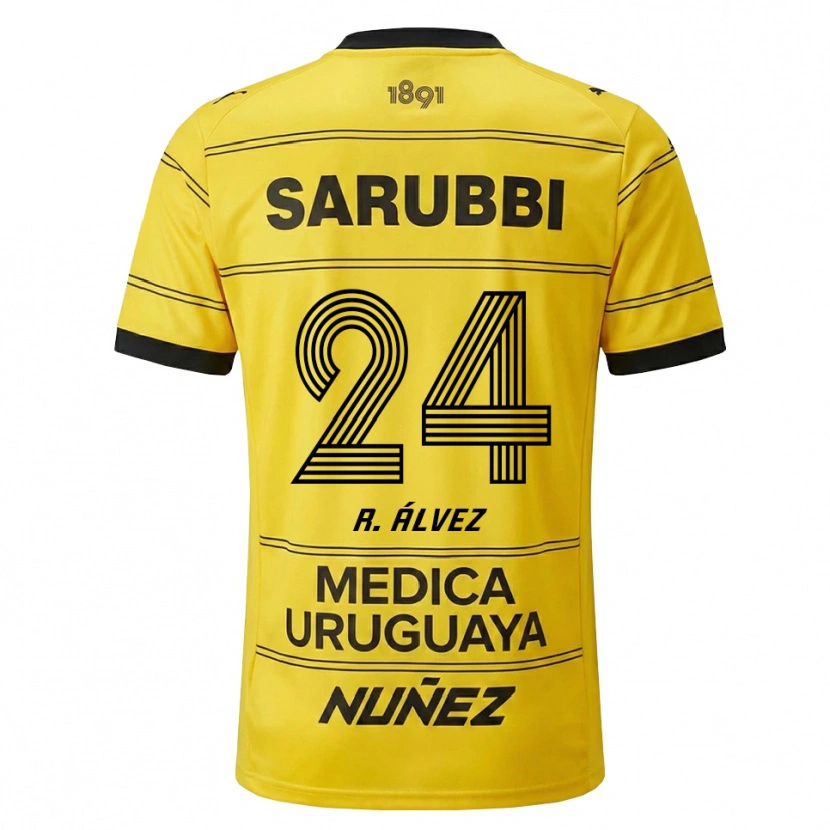 Danxen Mujer Camiseta Rodrigo Álvez #24 Amarillo Negro 2ª Equipación 2026/27 La Camisa