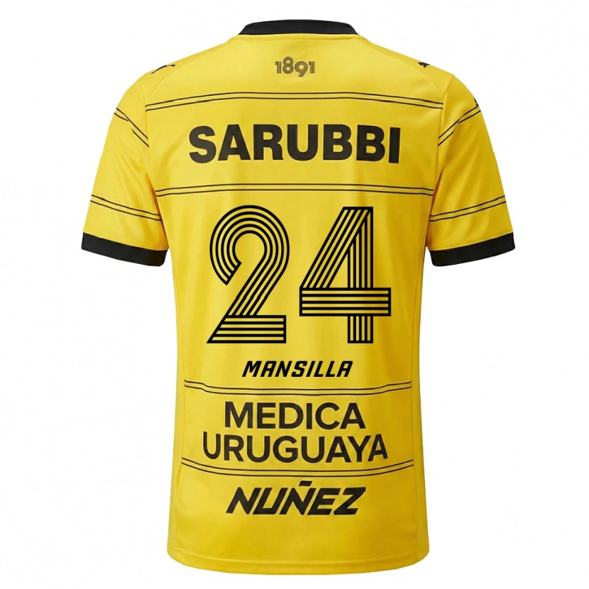 Danxen Mujer Camiseta Brian Mansilla #24 Amarillo Negro 2ª Equipación 2026/27 La Camisa