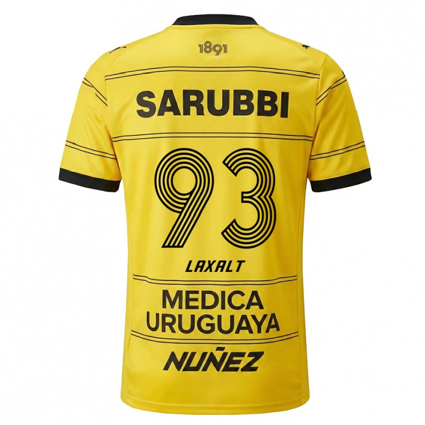 Danxen Mujer Camiseta Diego Laxalt #93 Amarillo Negro 2ª Equipación 2026/27 La Camisa