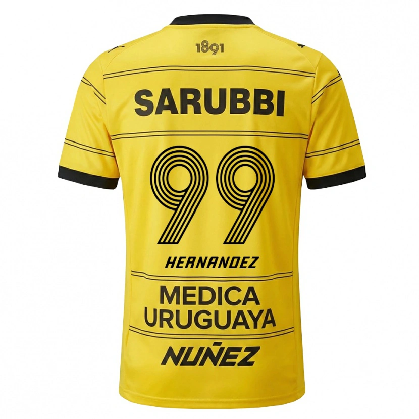 Danxen Mujer Camiseta Abel Hernández #99 Amarillo Negro 2ª Equipación 2026/27 La Camisa