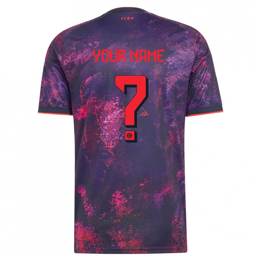 Danxen Mujer Camiseta Su Nombre #0 Rojo Morado Equipación Tercera 2026/27 La Camisa