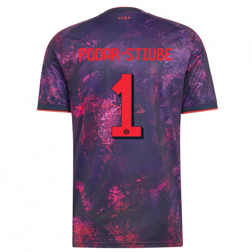 Danxen Mujer Camiseta David Podar-Stiube #1 Rojo Morado Equipación Tercera 2026/27 La Camisa