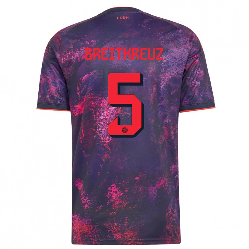 Danxen Mujer Camiseta Steve Breitkreuz #5 Rojo Morado Equipación Tercera 2026/27 La Camisa