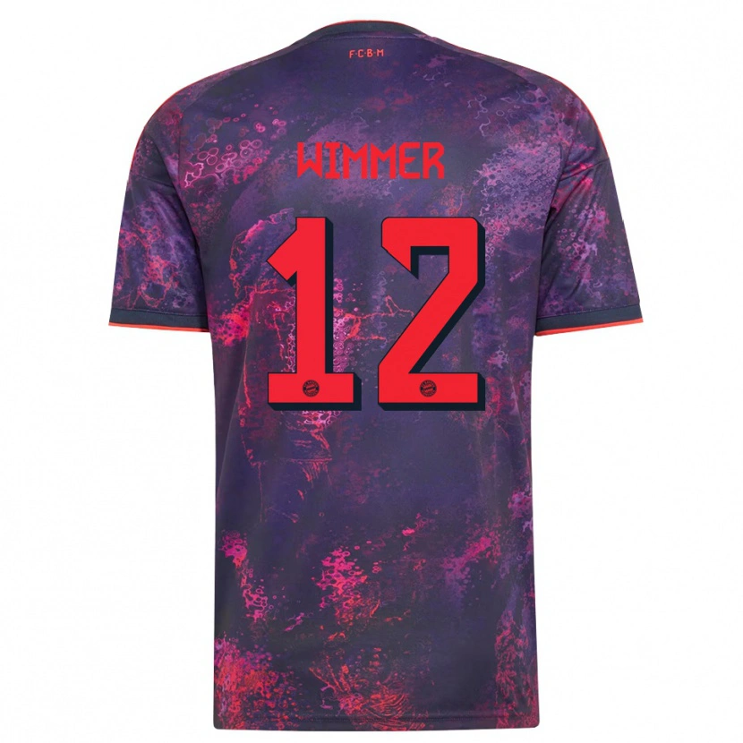Danxen Mujer Camiseta Benedikt Wimmer #12 Rojo Morado Equipación Tercera 2026/27 La Camisa