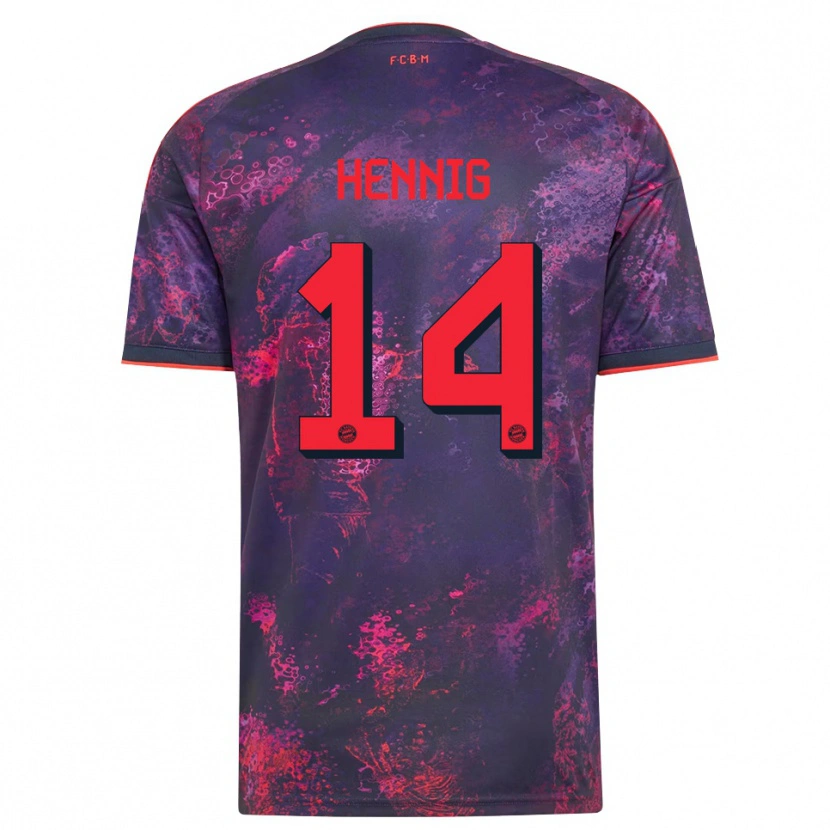 Danxen Mujer Camiseta Maximilian Hennig #14 Rojo Morado Equipación Tercera 2026/27 La Camisa