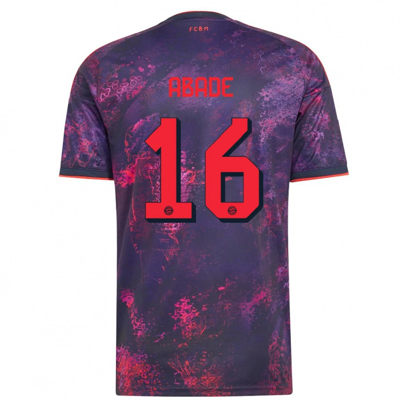 Danxen Mujer Camiseta Daniel Abade #16 Rojo Morado Equipación Tercera 2026/27 La Camisa