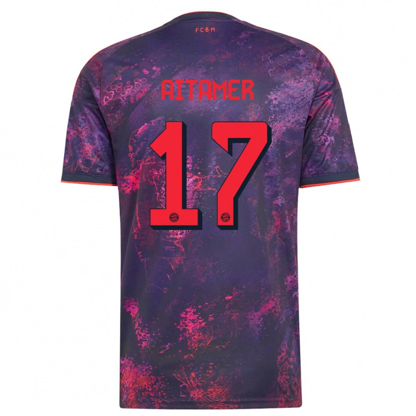 Danxen Mujer Camiseta Younes Aitamer #17 Rojo Morado Equipación Tercera 2026/27 La Camisa