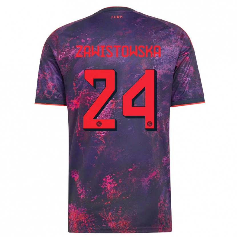 Danxen Mujer Camiseta Weronika Zawistowska #24 Rojo Morado Equipación Tercera 2026/27 La Camisa