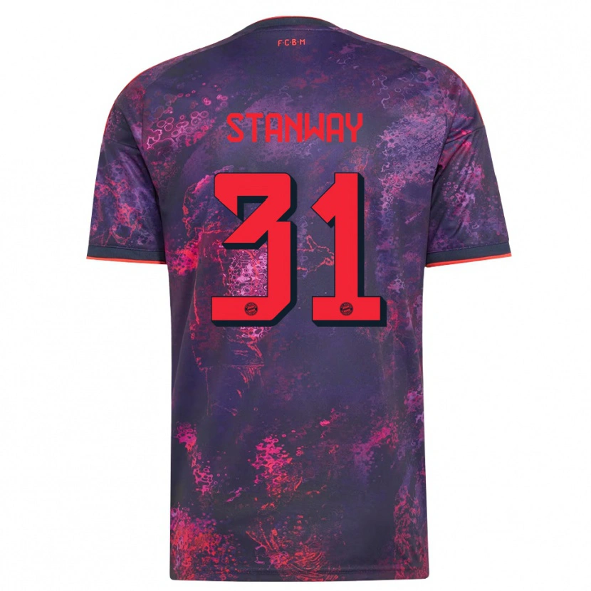 Danxen Mujer Camiseta Georgia Stanway #31 Rojo Morado Equipación Tercera 2026/27 La Camisa