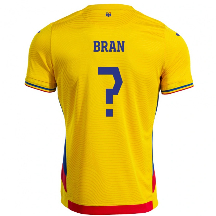 Danxen Niño Camiseta Rumania Sebastian Bran #0 Amarillo 1ª Equipación 24-26 La Camisa