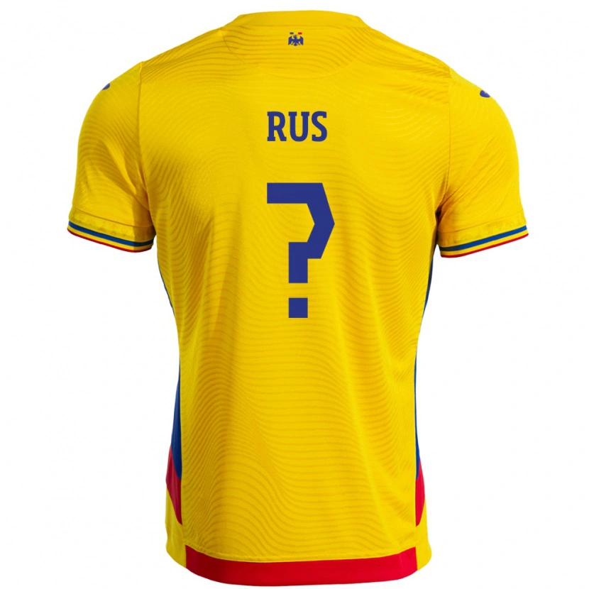 Danxen Niño Camiseta Rumania Jayden Rus #0 Amarillo 1ª Equipación 24-26 La Camisa