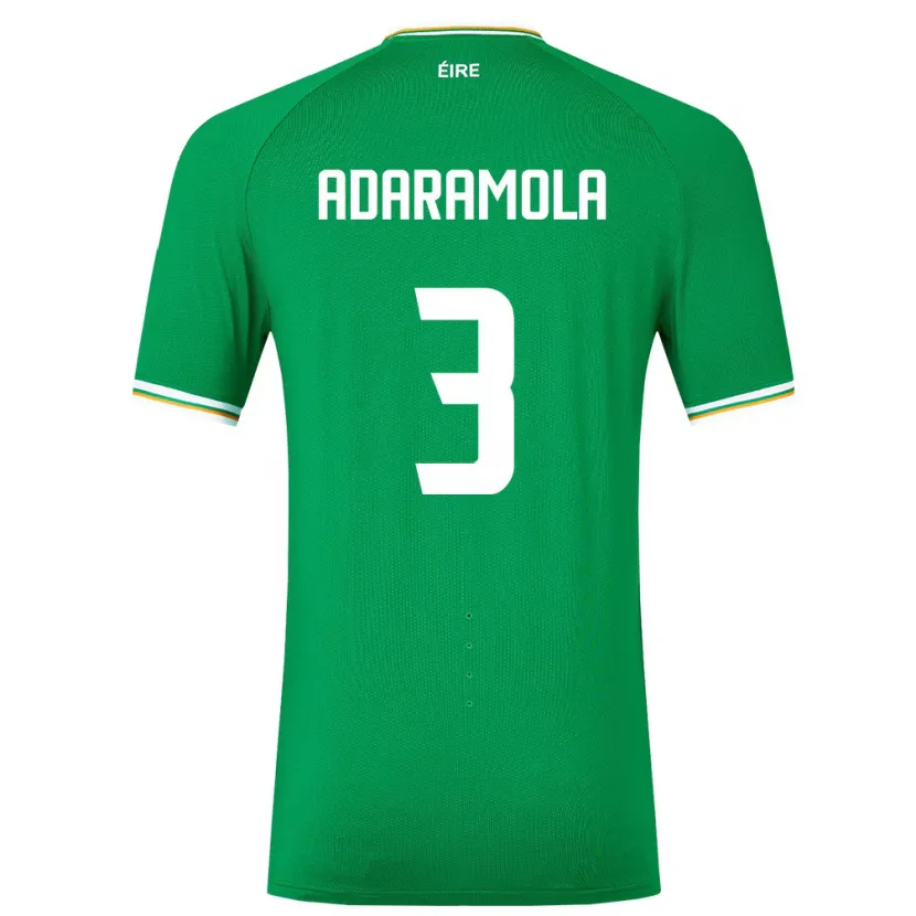 Danxen Niño Camiseta Irlanda Tayo Adaramola #3 Verde 1ª Equipación 24-26 La Camisa