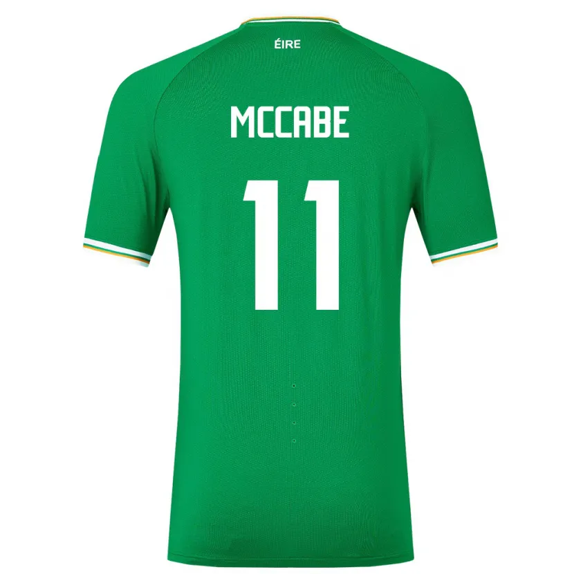 Danxen Niño Camiseta Irlanda Katie Mccabe #11 Verde 1ª Equipación 24-26 La Camisa