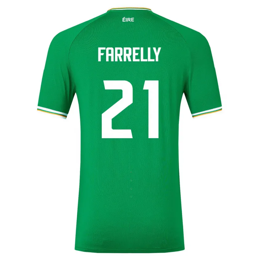 Danxen Niño Camiseta Irlanda Sinead Farrelly #21 Verde 1ª Equipación 24-26 La Camisa