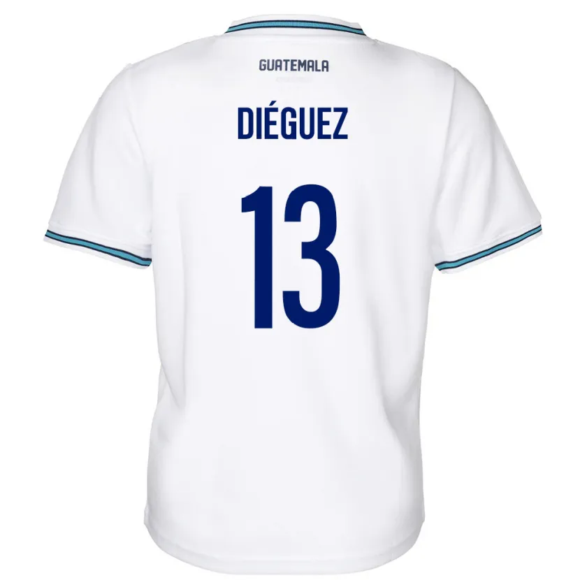 Danxen Niño Camiseta Guatemala Jonathan Diéguez #13 Blanco 1ª Equipación 24-26 La Camisa