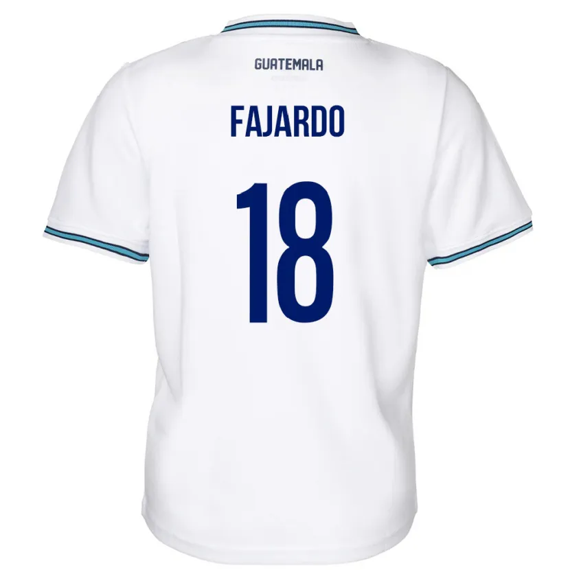 Danxen Niño Camiseta Guatemala William Fajardo #18 Blanco 1ª Equipación 24-26 La Camisa