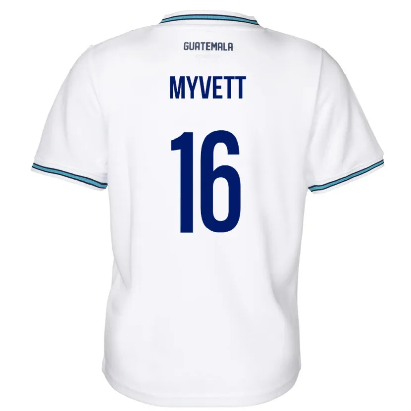 Danxen Niño Camiseta Guatemala Jemery Myvett #16 Blanco 1ª Equipación 24-26 La Camisa