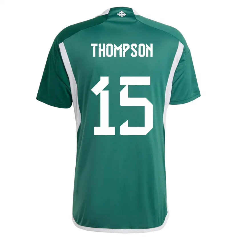 Danxen Niño Camiseta Irlanda Del Norte Jordan Thompson #15 Verde 1ª Equipación 24-26 La Camisa