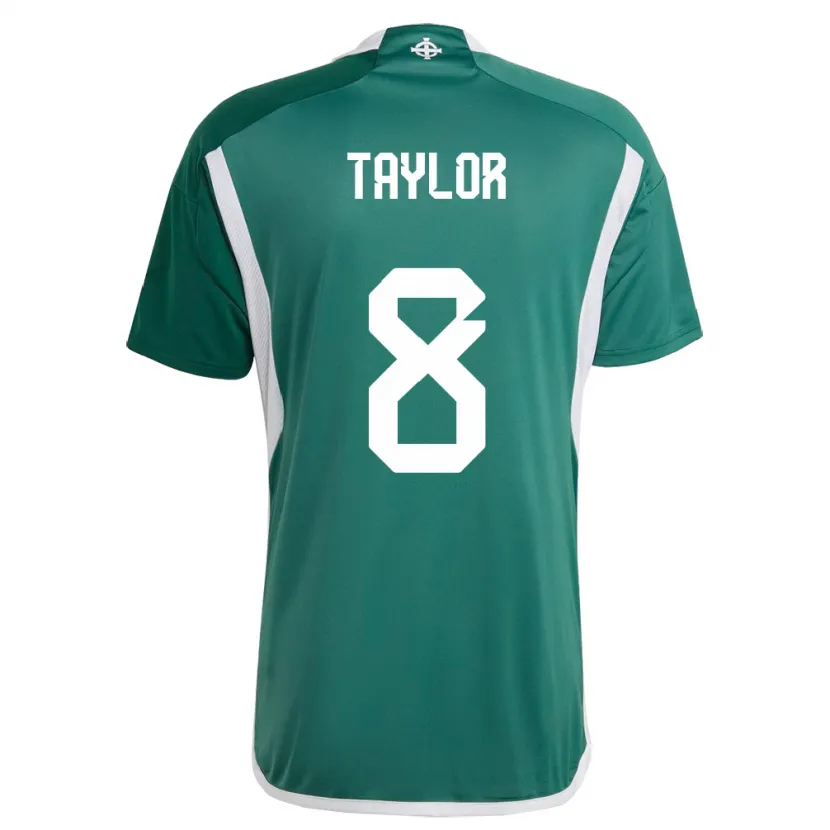 Danxen Niño Camiseta Irlanda Del Norte Dale Taylor #8 Verde 1ª Equipación 24-26 La Camisa