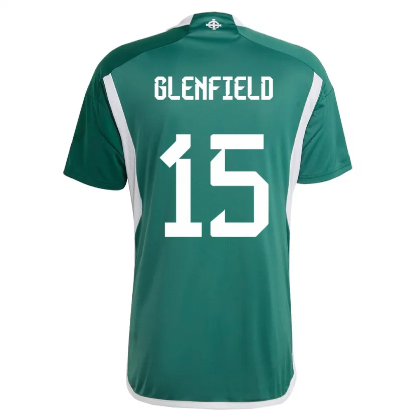 Danxen Niño Camiseta Irlanda Del Norte Sam Glenfield #15 Verde 1ª Equipación 24-26 La Camisa