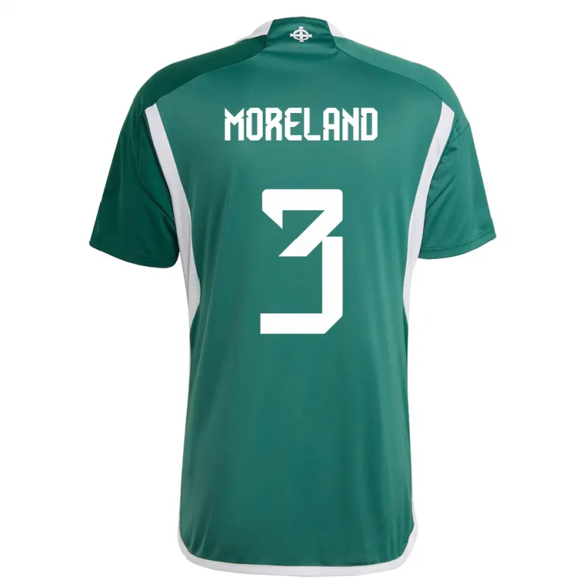 Danxen Niño Camiseta Irlanda Del Norte Calum Moreland #3 Verde 1ª Equipación 24-26 La Camisa
