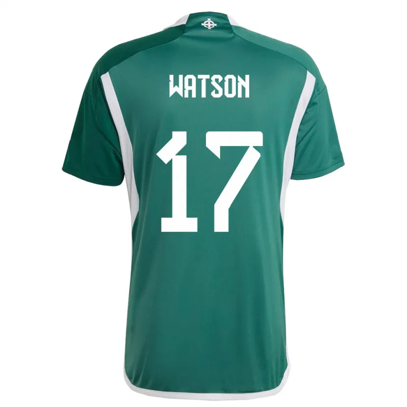 Danxen Niño Camiseta Irlanda Del Norte Alex Watson #17 Verde 1ª Equipación 24-26 La Camisa