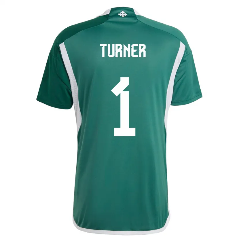 Danxen Niño Camiseta Irlanda Del Norte Shannon Turner #1 Verde 1ª Equipación 24-26 La Camisa