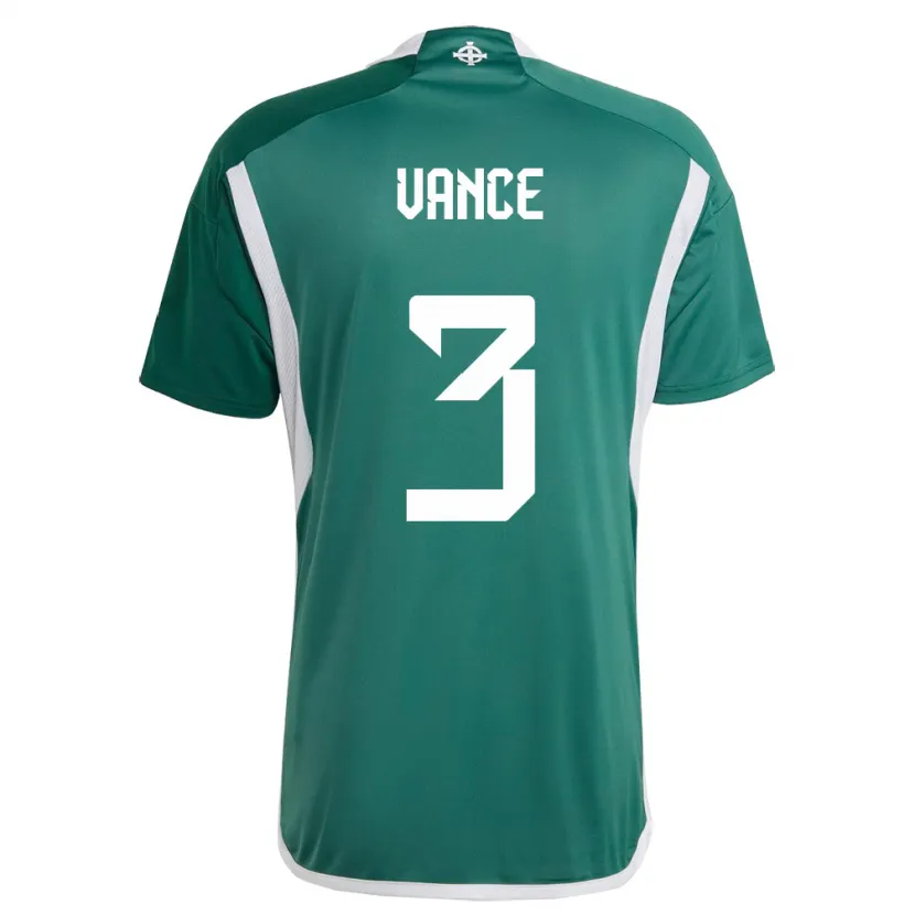 Danxen Niño Camiseta Irlanda Del Norte Demi Vance #3 Verde 1ª Equipación 24-26 La Camisa