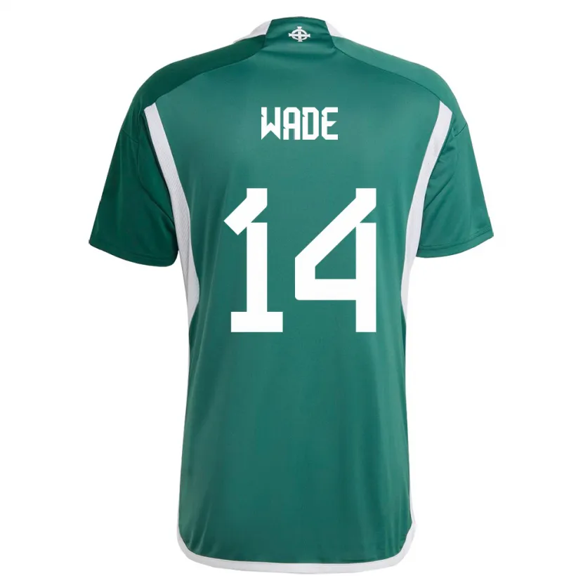 Danxen Niño Camiseta Irlanda Del Norte Lauren Wade #14 Verde 1ª Equipación 24-26 La Camisa