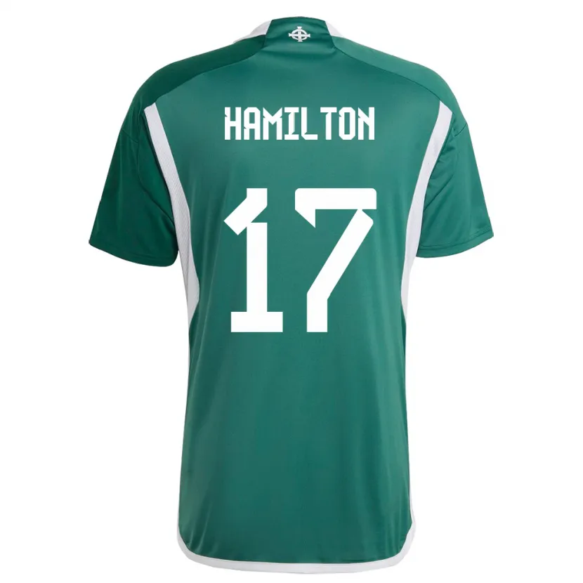 Danxen Niño Camiseta Irlanda Del Norte Caragh Hamilton #17 Verde 1ª Equipación 24-26 La Camisa
