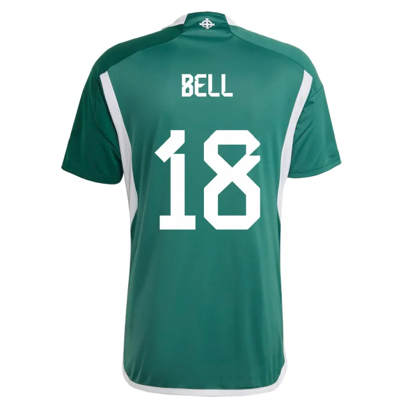 Danxen Niño Camiseta Irlanda Del Norte Megan Bell #18 Verde 1ª Equipación 24-26 La Camisa